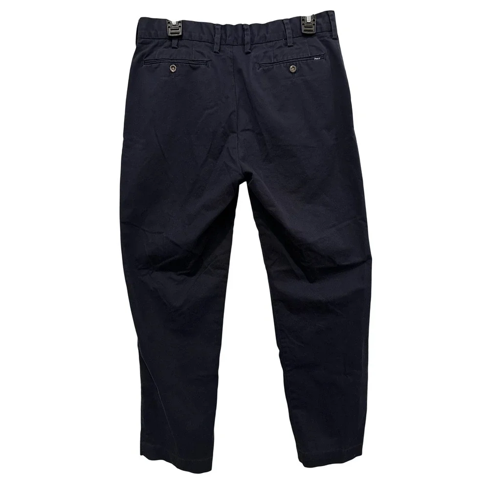 Polo Ralph Lauren Mens Navy Blue Stretch Classic Fit Chino Pants 32x28 READ